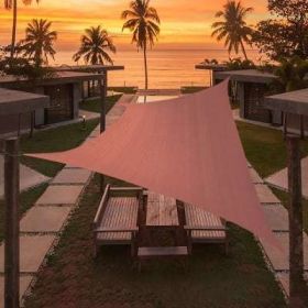 Artpuch Custom Size Rust Red Sun Shade Sail Triangle Canopy 185 GSM Durable Fabric UV Block Awning for Outdoor Patio Garden Backyard (Customized Avail (Color: Rust Red, size: 15'X29')